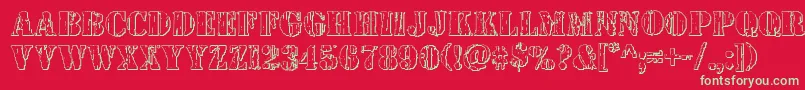 フォントWetworks3D – 赤い背景に緑の文字