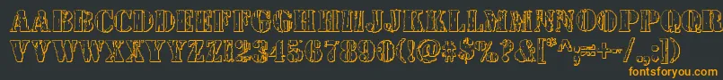 フォントWetworks3D – 黒い背景にオレンジの文字