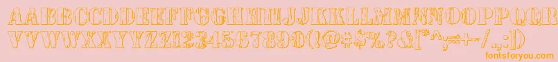 Wetworks3D-Schriftart – Orangefarbene Schriften auf rosa Hintergrund
