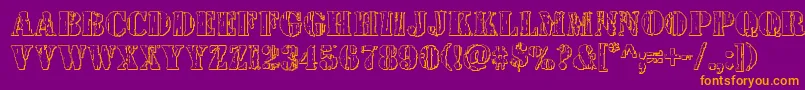 Wetworks3D-Schriftart – Orangefarbene Schriften auf violettem Hintergrund