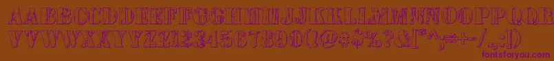 Шрифт Wetworks3D – фиолетовые шрифты на коричневом фоне