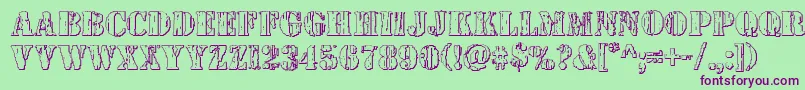 Шрифт Wetworks3D – фиолетовые шрифты на зелёном фоне