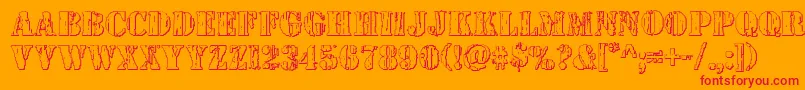 Шрифт Wetworks3D – красные шрифты на оранжевом фоне