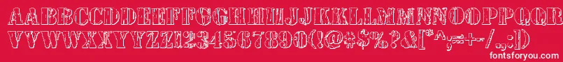 Wetworks3D-fontti – valkoiset fontit punaisella taustalla