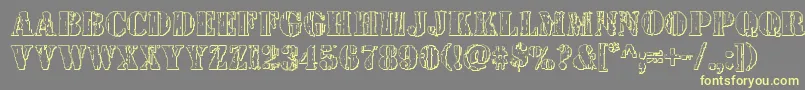 Wetworks3D-Schriftart – Gelbe Schriften auf grauem Hintergrund