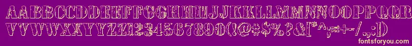 Wetworks3D-fontti – keltaiset fontit violetilla taustalla