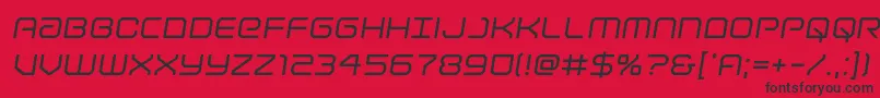 フォントLightbrigadesemital – 赤い背景に黒い文字