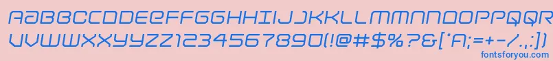 Lightbrigadesemital-Schriftart – Blaue Schriften auf rosa Hintergrund