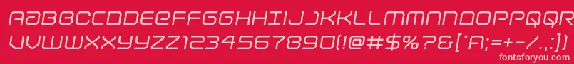 Lightbrigadesemital-Schriftart – Rosa Schriften auf rotem Hintergrund