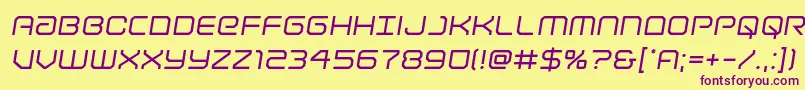 Lightbrigadesemital Font – Purple Fonts on Yellow Background