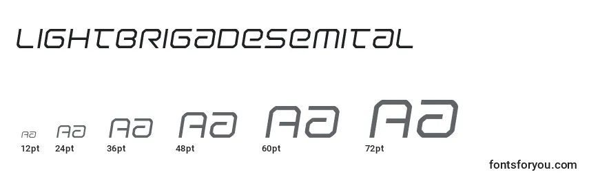 Lightbrigadesemital Font Sizes