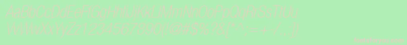 HelveticaLt37ThinCondensedOblique Font – Pink Fonts on Green Background