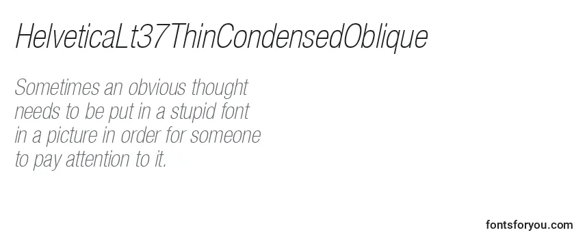 HelveticaLt37ThinCondensedOblique Font