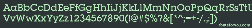 SquareserifMediumRegular-Schriftart – Grüne Schriften auf schwarzem Hintergrund