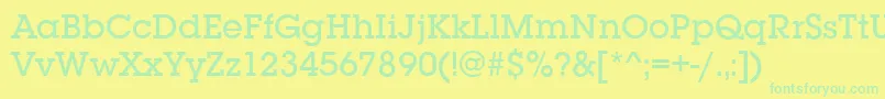 SquareserifMediumRegular Font – Green Fonts on Yellow Background