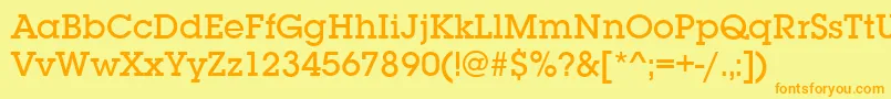 SquareserifMediumRegular Font – Orange Fonts on Yellow Background