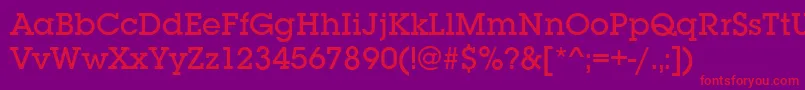 SquareserifMediumRegular Font – Red Fonts on Purple Background