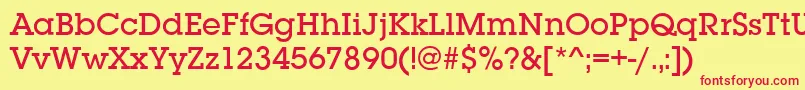 SquareserifMediumRegular Font – Red Fonts on Yellow Background