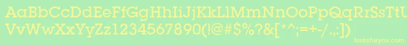 SquareserifMediumRegular Font – Yellow Fonts on Green Background