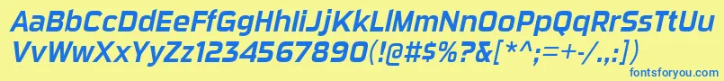 SuigeneriscdrgItalic Font – Blue Fonts on Yellow Background