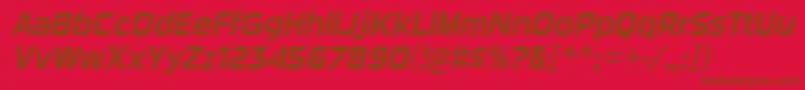 フォントSuigeneriscdrgItalic – 赤い背景に茶色の文字