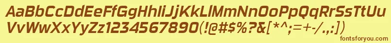 SuigeneriscdrgItalic Font – Brown Fonts on Yellow Background