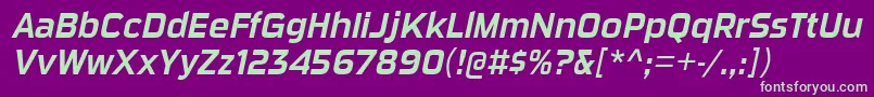 SuigeneriscdrgItalic Font – Green Fonts on Purple Background