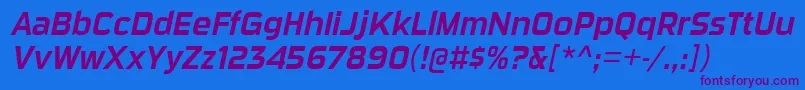 SuigeneriscdrgItalic Font – Purple Fonts on Blue Background