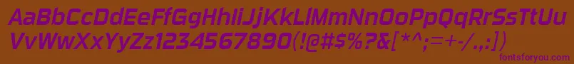SuigeneriscdrgItalic Font – Purple Fonts on Brown Background