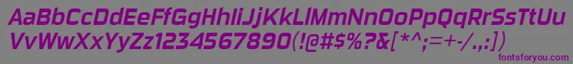 Шрифт SuigeneriscdrgItalic – фиолетовые шрифты на сером фоне