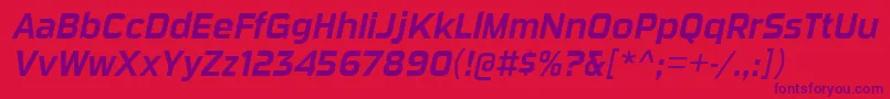 フォントSuigeneriscdrgItalic – 赤い背景に紫のフォント