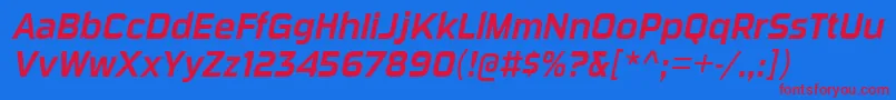 フォントSuigeneriscdrgItalic – 赤い文字の青い背景