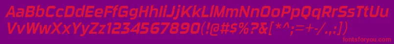 SuigeneriscdrgItalic Font – Red Fonts on Purple Background