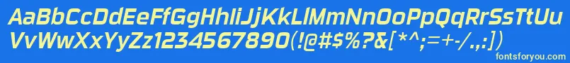 SuigeneriscdrgItalic Font – Yellow Fonts on Blue Background