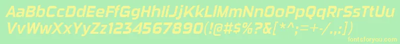 SuigeneriscdrgItalic Font – Yellow Fonts on Green Background
