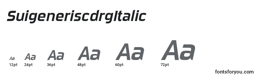 SuigeneriscdrgItalic Font Sizes