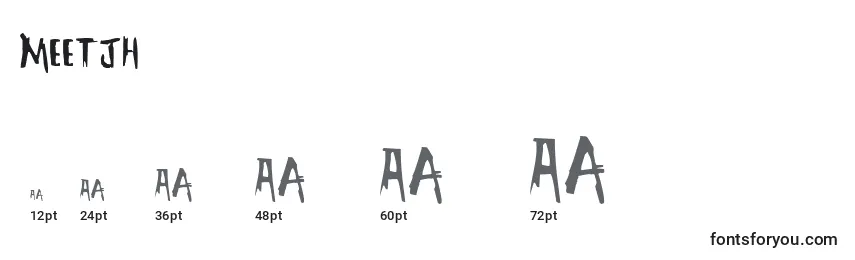 Размеры шрифта Meetjh