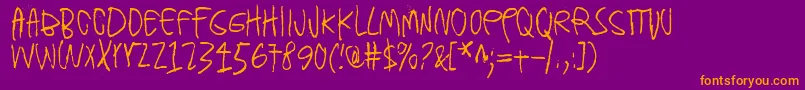 CanYouEverSeeAWholeCircleRainbow Font – Orange Fonts on Purple Background