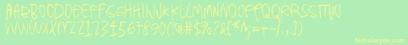 CanYouEverSeeAWholeCircleRainbow Font – Yellow Fonts on Green Background