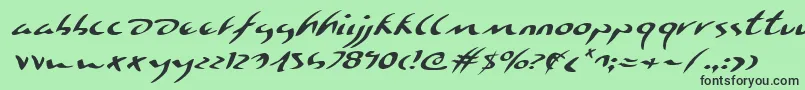 EagleclawExpandedItalic Font – Black Fonts on Green Background