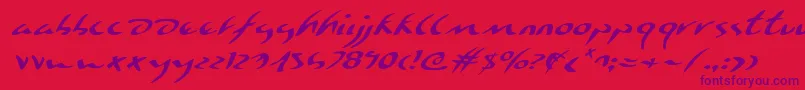 EagleclawExpandedItalic-fontti – violetit fontit punaisella taustalla