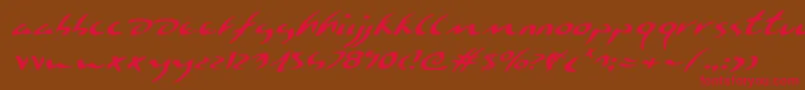 EagleclawExpandedItalic Font – Red Fonts on Brown Background