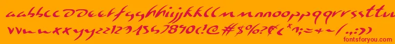 EagleclawExpandedItalic Font – Red Fonts on Orange Background