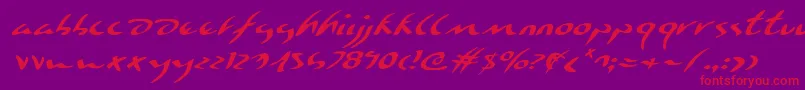 Czcionka EagleclawExpandedItalic – czerwone czcionki na fioletowym tle