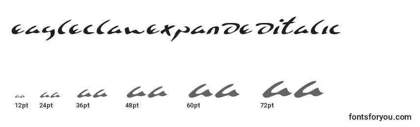EagleclawExpandedItalic Font Sizes