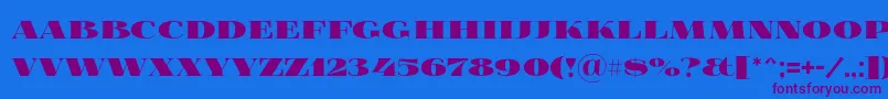 Weitere Informationen zur Foglihtenblackpcs-Schriftart Foglihtenblackpcs-Schriftart – Violette Schriften auf blauem Hintergrund