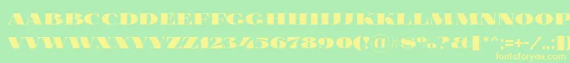 Foglihtenblackpcs-fontti – keltaiset fontit vihreällä taustalla