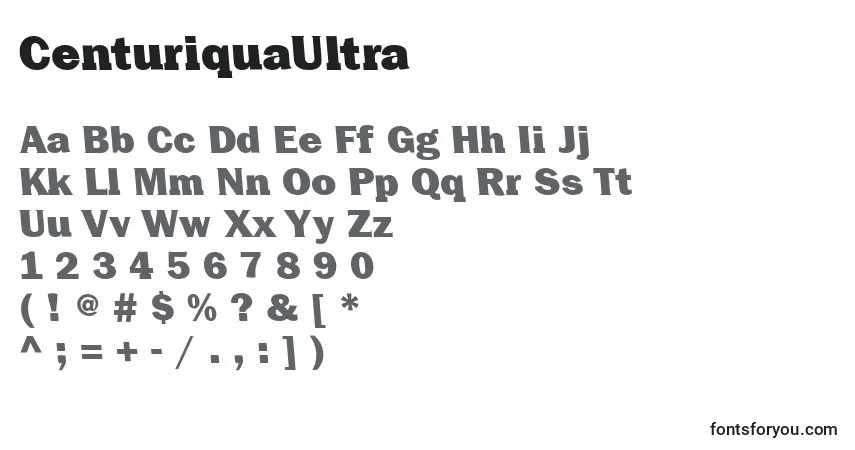 Fuente CenturiquaUltra - alfabeto, números, caracteres especiales