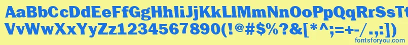 CenturiquaUltra Font – Blue Fonts on Yellow Background