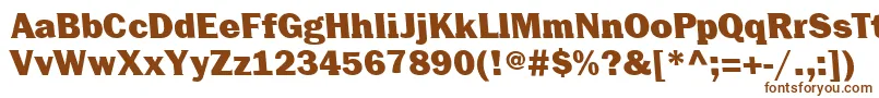Czcionka CenturiquaUltra – brązowe czcionki na białym tle